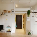Redesigned Tiny Apartment with Loft Features a Brighter Open Space