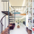 Compact Loft Apartment with Spiral Staircase