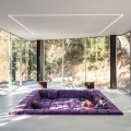 Minimalist Glass-Walled House with Sunken Living Room