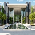 Timeless Modern Mediterranean Villa with Inner Courtyard