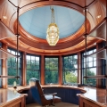 Nautical-Themed Home Office with Domed Ceiling