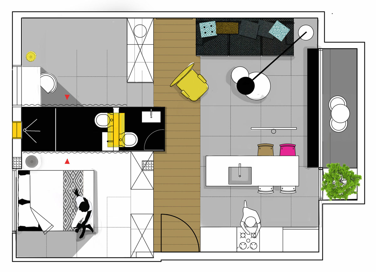 600-Sq-Ft-Apartment-Tel-Aviv_17 600 Square Foot Modern Apartment Floor Plan