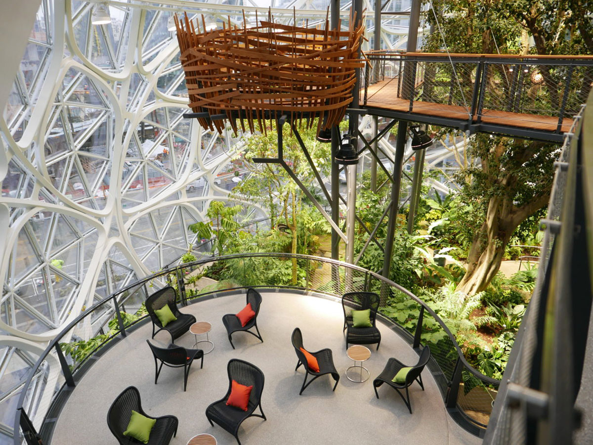 Amazon’s Iconic Glass-Enclosed Globes at the Seattle Headquarters
