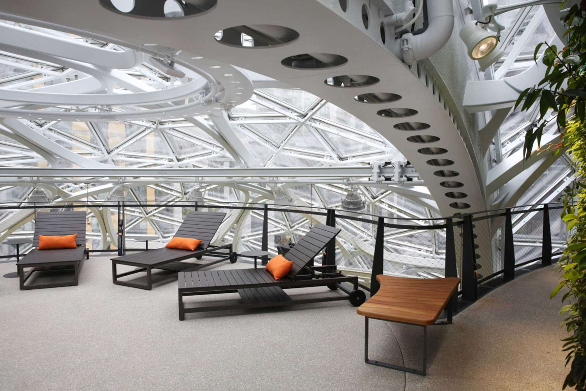 Amazon’s Iconic Glass-Enclosed Globes at the Seattle Headquarters
