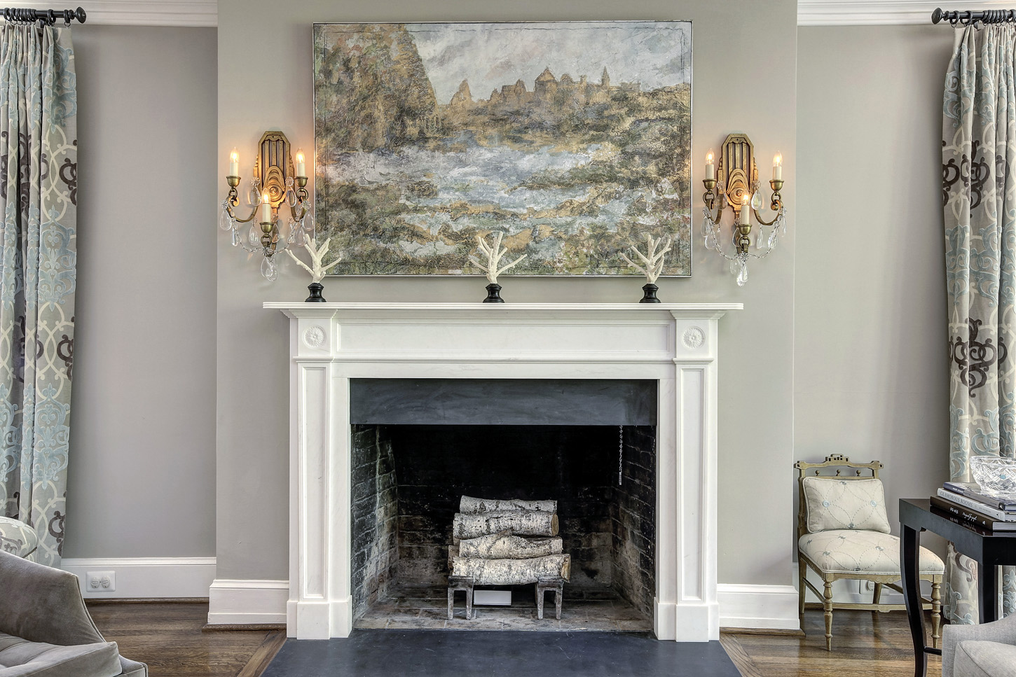 barack-michelle-obama-washington-dc-home_4 Craftsman Contemporary Fireplace