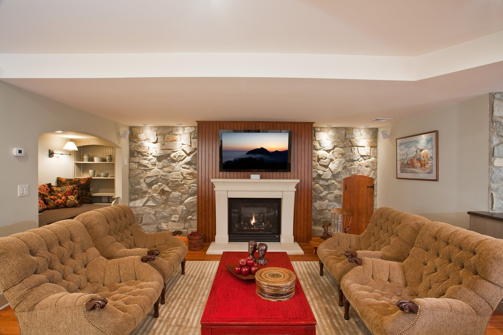 Basement-Stone-Walls_2 Residential Basement with Stone Walls