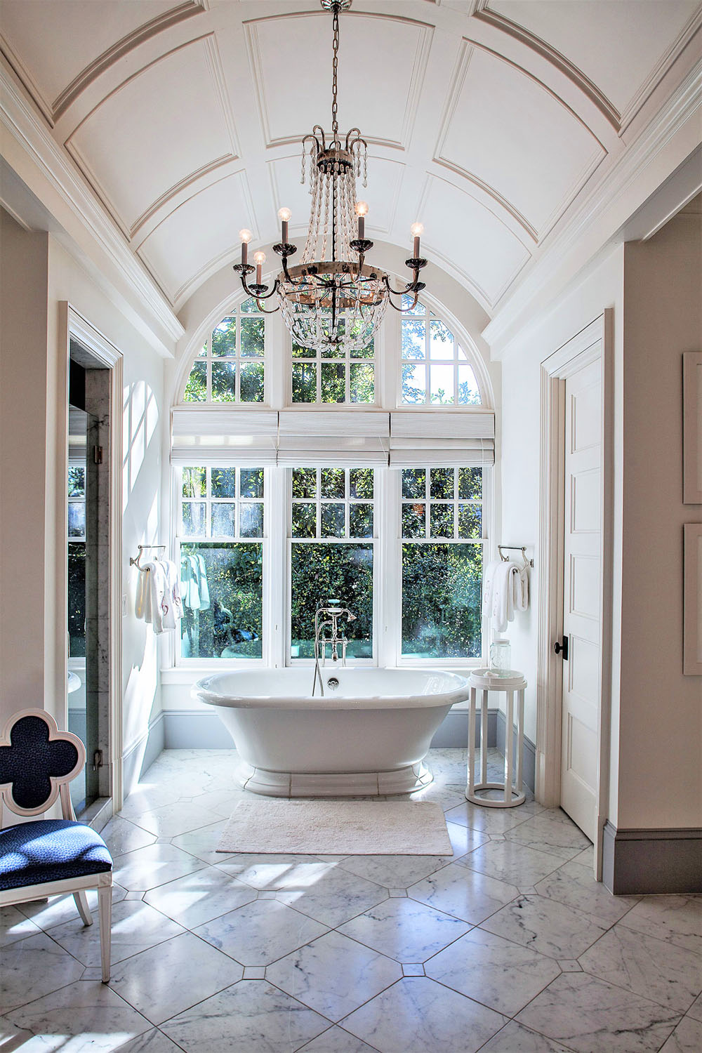 Elegant Bathroom with Barrel Vaulted Ceiling