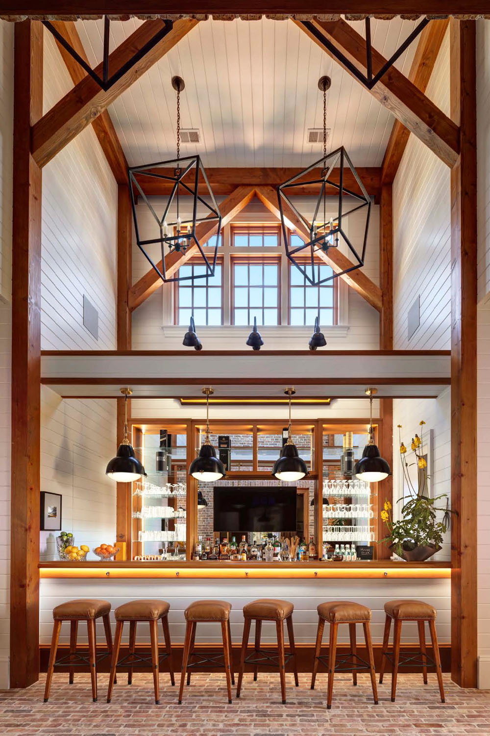 Timber-Frame Entertainment Barn Bar Room