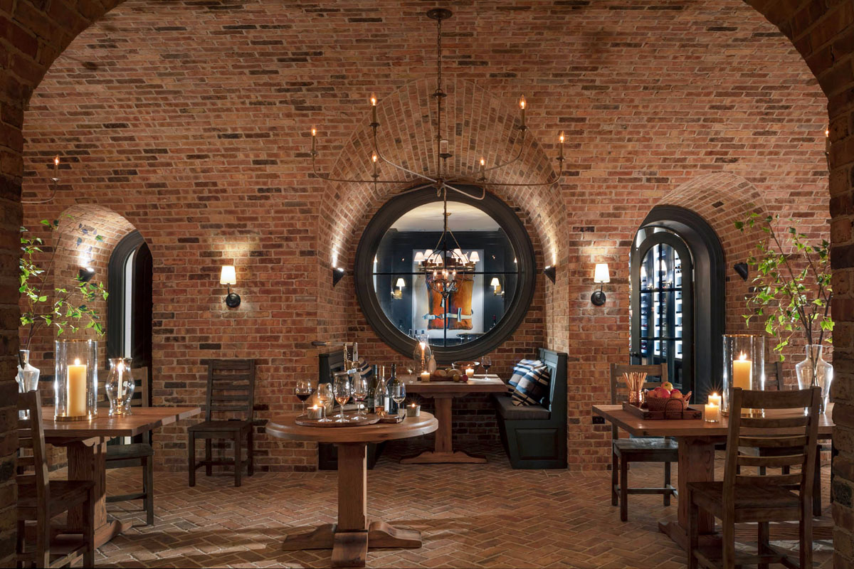 Barrel-Vaulted Brick Dining Room