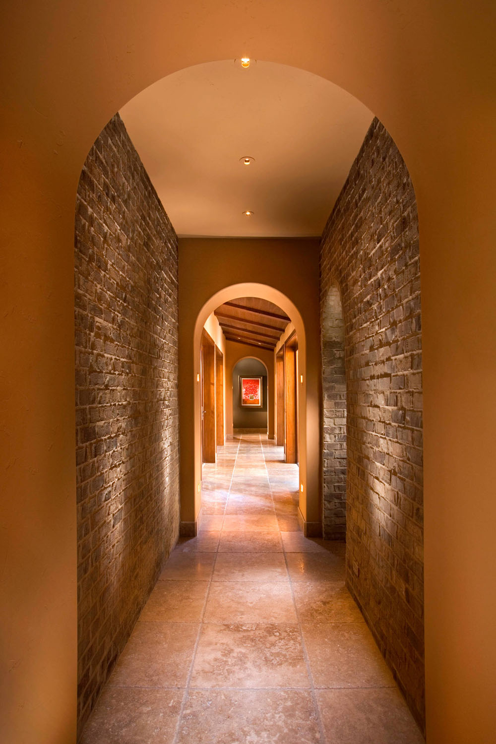 Classic Spanish Style Luxury Home - Palm Desert, California Arched Hallway