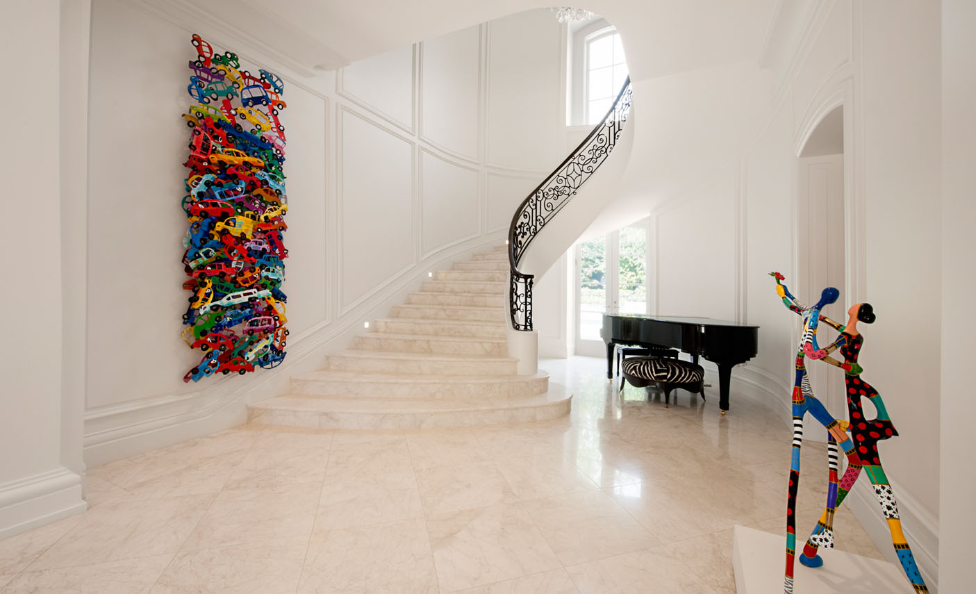 Classical-Luxury-Mansion-Melbourne_3 Marble Curved Grand Staircase