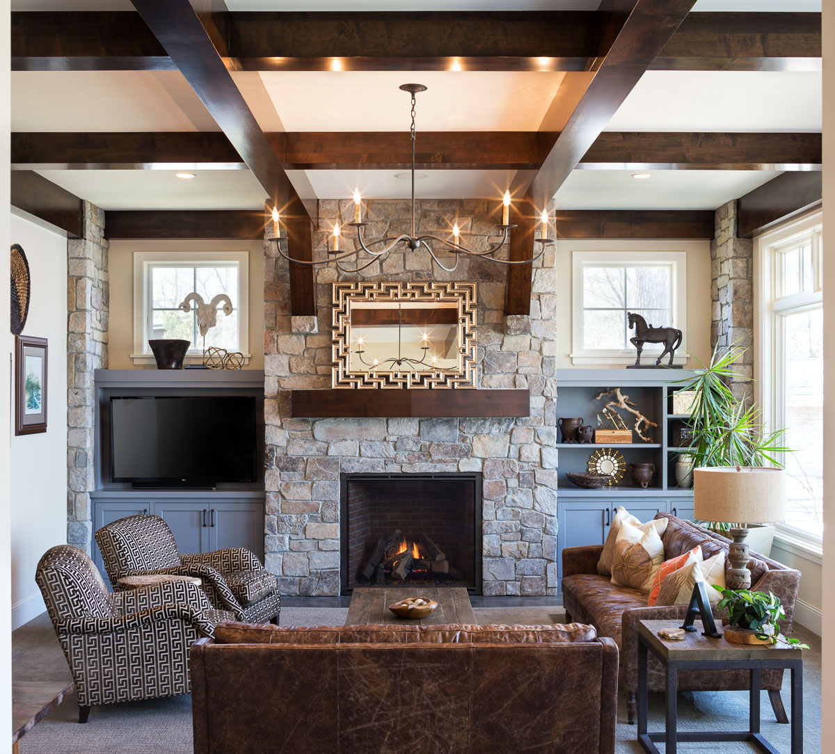 Craftsman Style Country Home Living Room