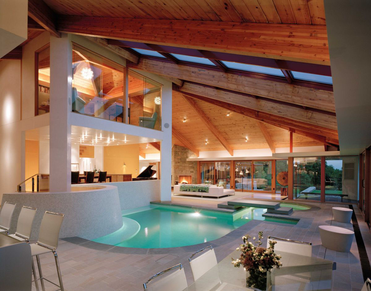 Contemporary-Stone-and-Wood-House_1 Contemporary House with Indoor Swimming Pool