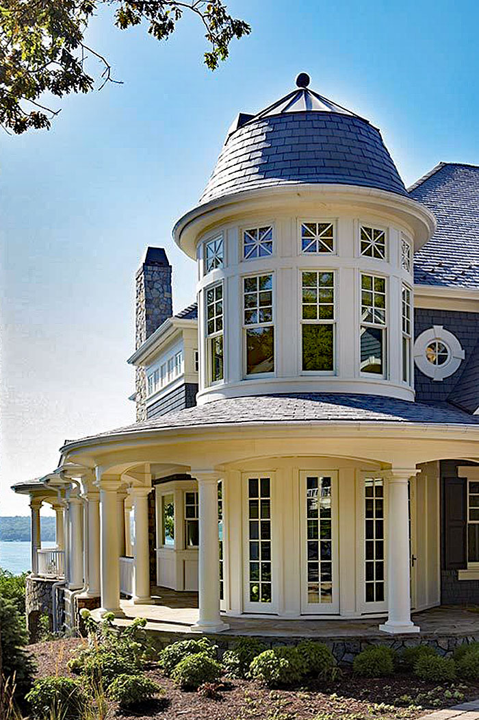 Charming Cottage-Like Shingle-Style Home - Lake Geneva, Wisconsin Circular Veranda with Decorative Columns