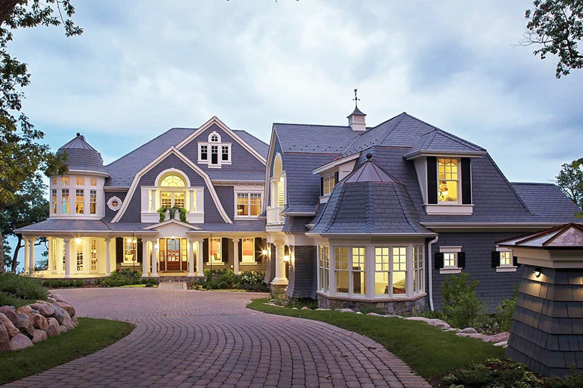 Ornate Gambrel Roof Shingle-Style Home - Lake Geneva, Wisconsin
