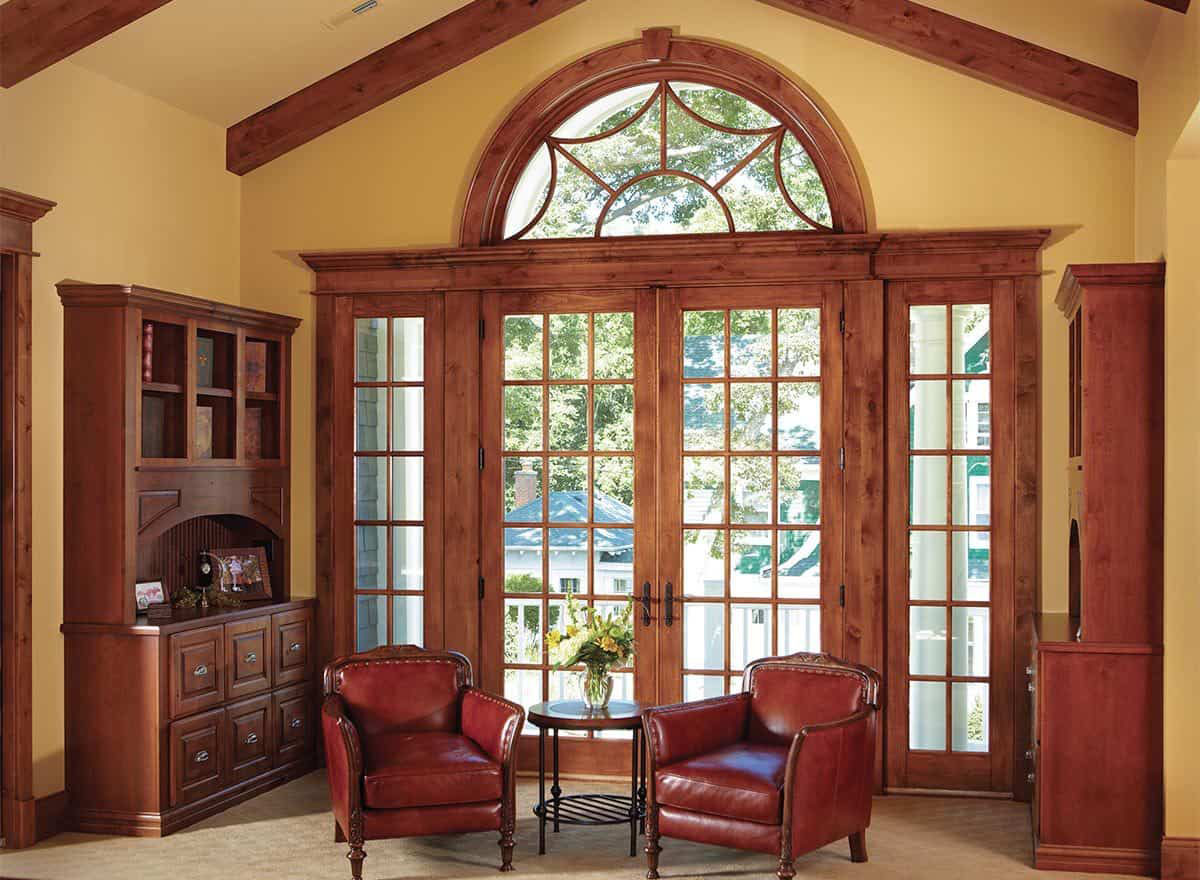 Luxury Country Home by the Lake in Wisconsin Wood Arched French Doors