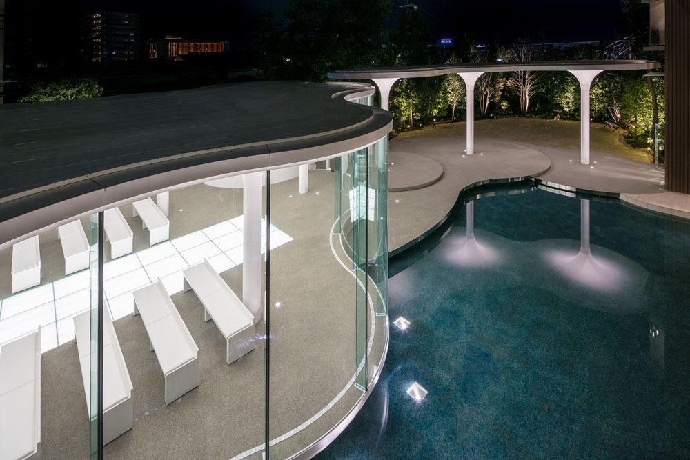 Minimalist Curved Glass Cloud of Luster Wedding Chapel - Himeji, Japan
