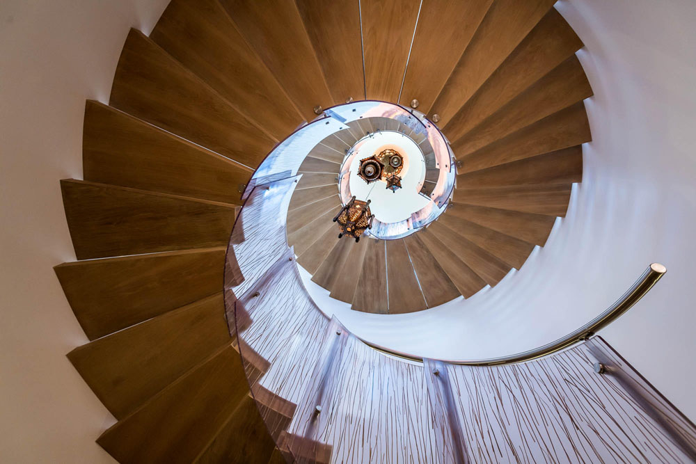 Seaside Paradise Custom Home - Inlet Beach, Florida Contemporary Custom Spiral Staircase