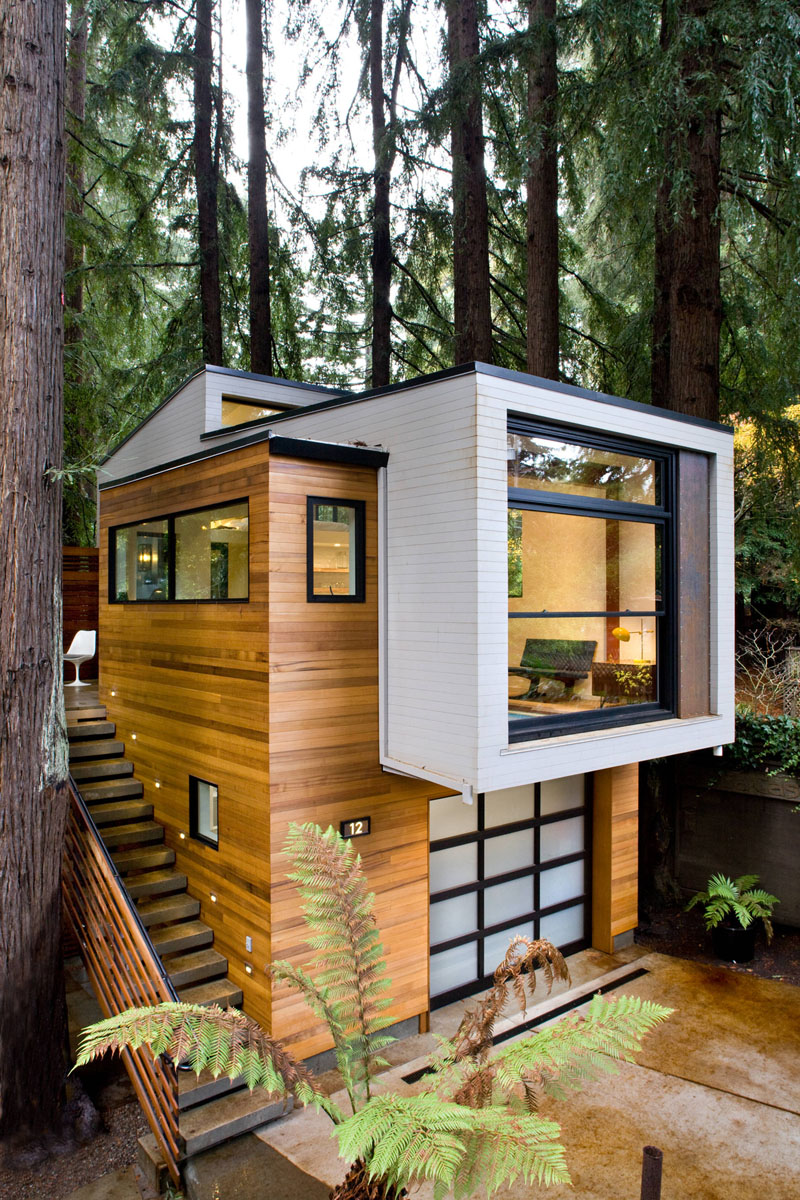 Custom Modern Small House in the Forest - Mill Valley, California Modern Tiny House