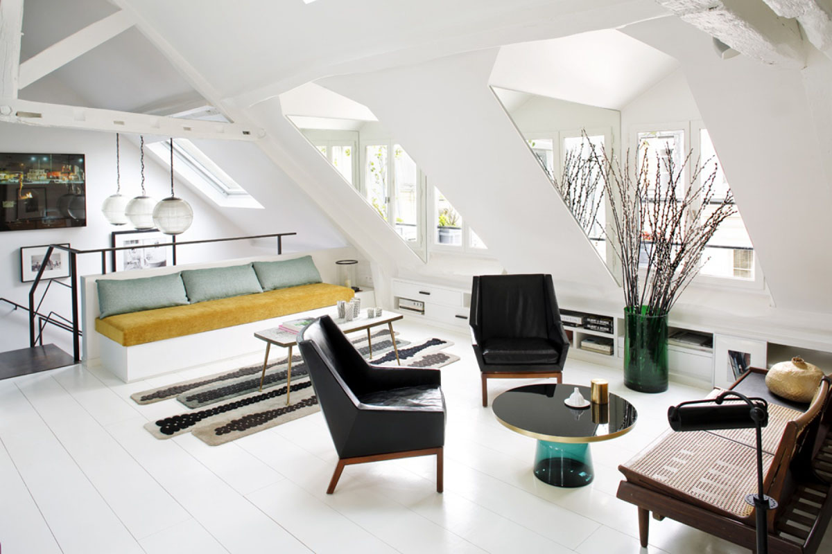 Duplex-Parisien-Sarah-Lavoine_3 Chic Attic Apartment Paris France