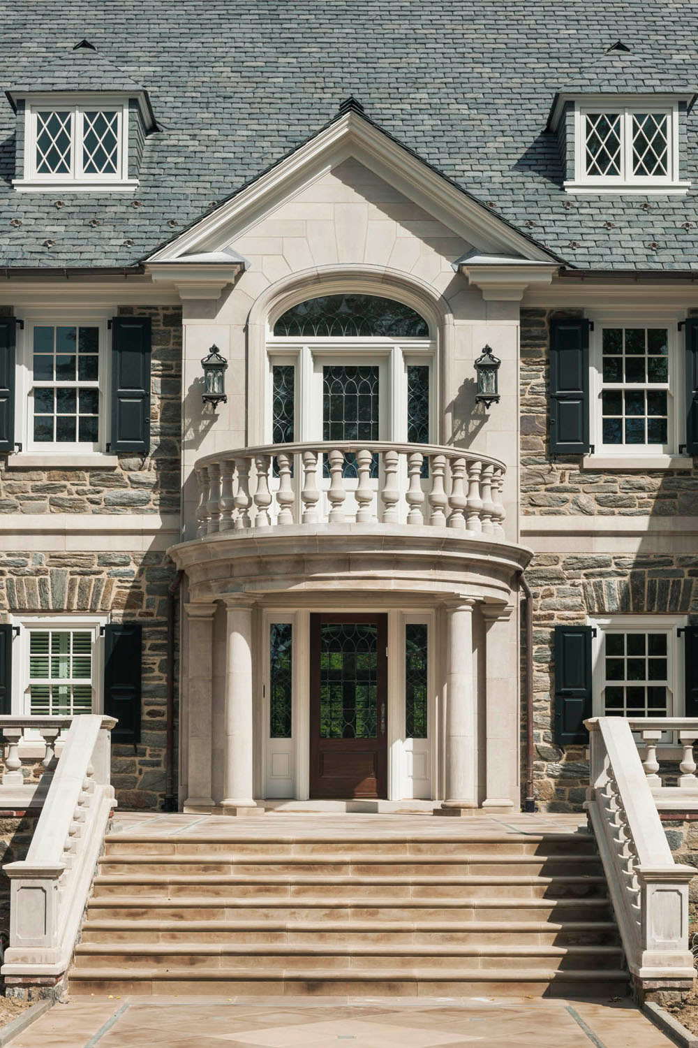 Elegant Dream Home on a Grand Estate - Merion Station, Pennsylvania Entry Portico with Doric Columns