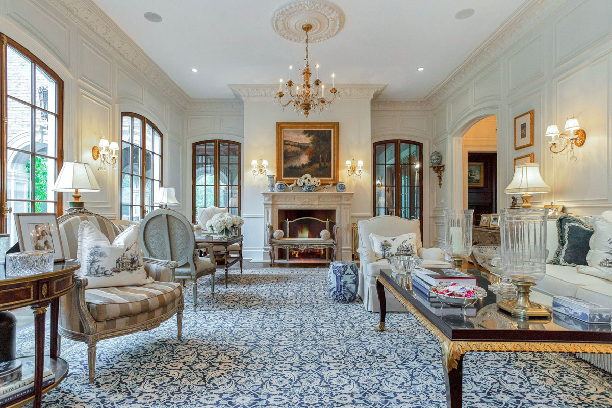 Luxury Grand Estate with Old World Charm - Mill Neck, Long Island, New York Classic French Style Living Room