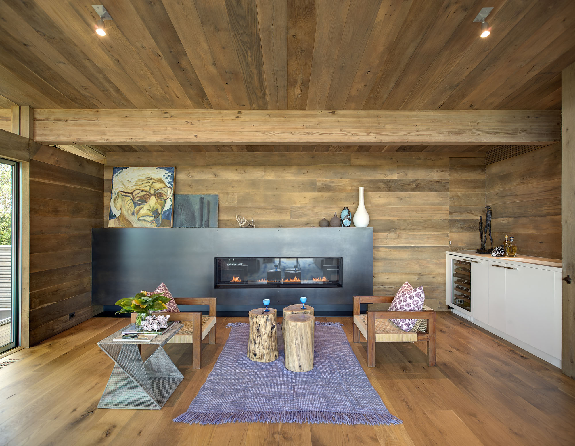 Far-Pond-House_4 Wood Ceilings, Wood Walls, Wood Floors Living Room