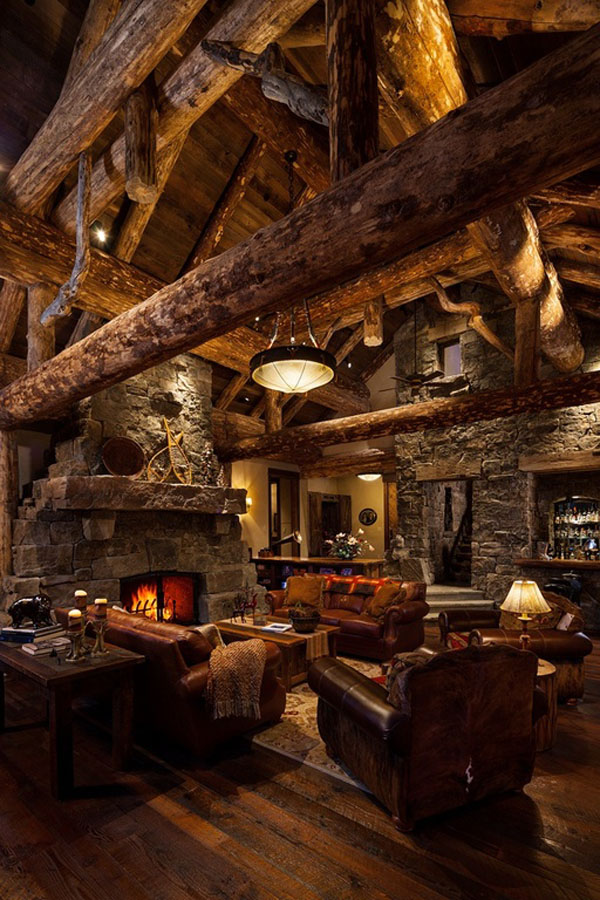 Foxtail-Residence-Montana_3 Mountain Retreat with Exposed Natural Wood Beams