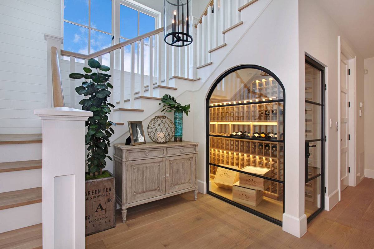 Wine Cellar Under the Stairs - Corona Del Mar, California