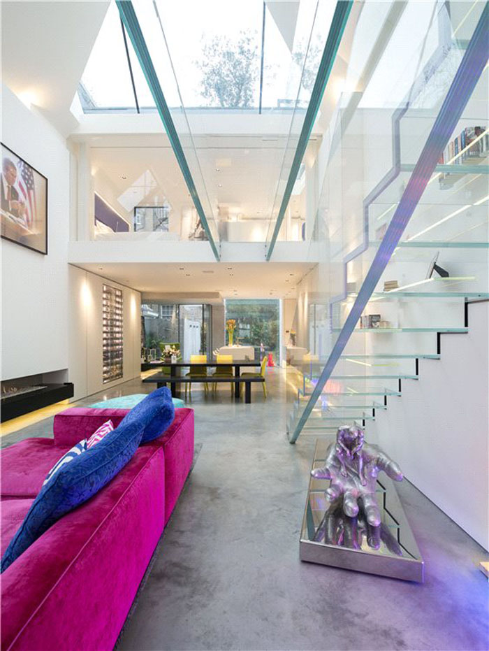 Glebe-Place-Terrace-House_6 Modern Home with Glass Staircase