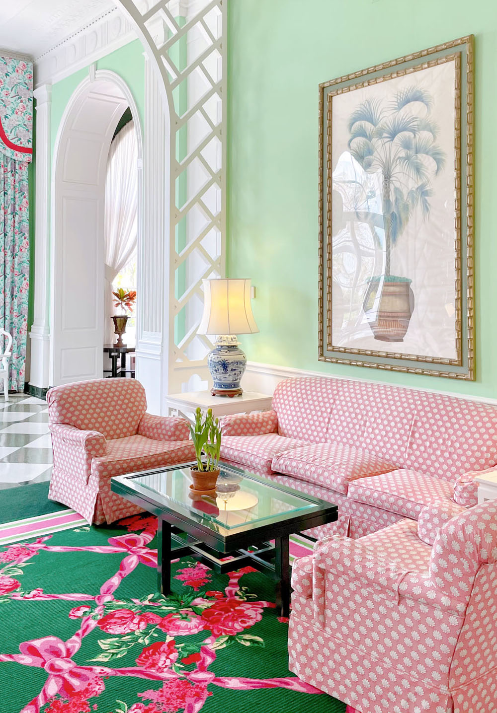 Greenbrier Hotel Elegant Colorful Interior Decor - White Sulphur Springs, West Virginia