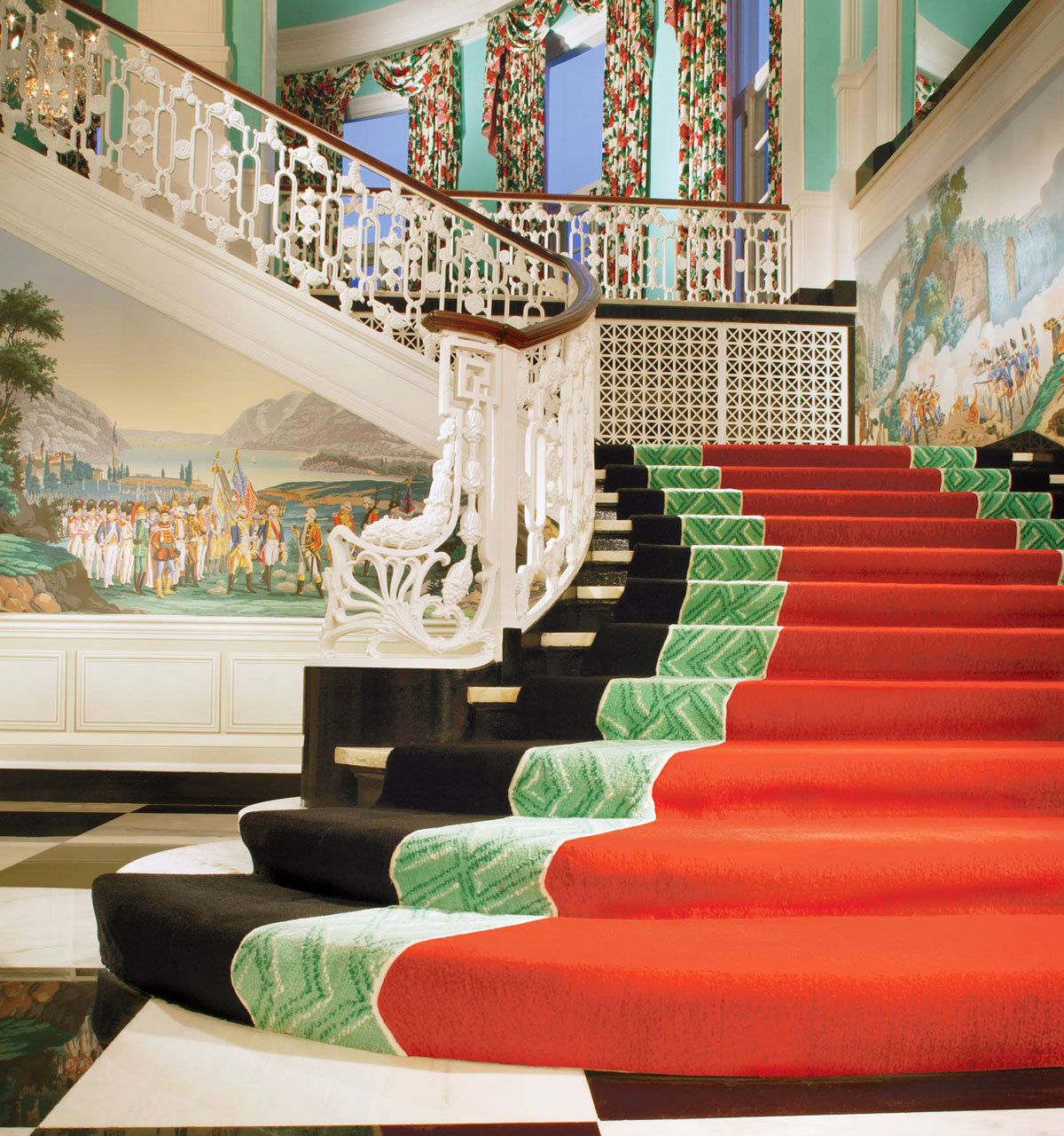 Greenbrier Hotel Elegant Colorful Interior Decor - White Sulphur Springs, West Virginia