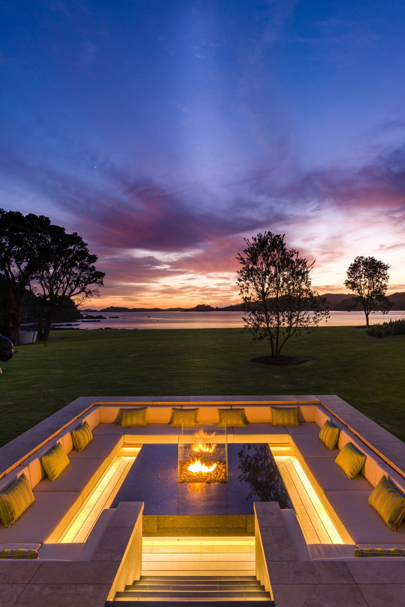 Helena Bay Lodge: Romantic Retreat in New Zealand’s North Island Luxury Sunken Outdoor Fire Pit