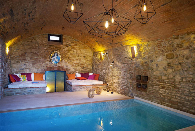 Italian-Villa-Umbria_1 Indoor Stone Swimming Pool Room