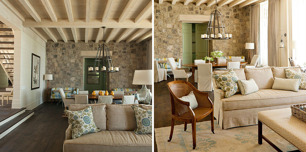 Traditional Style Stone Cottage Interior