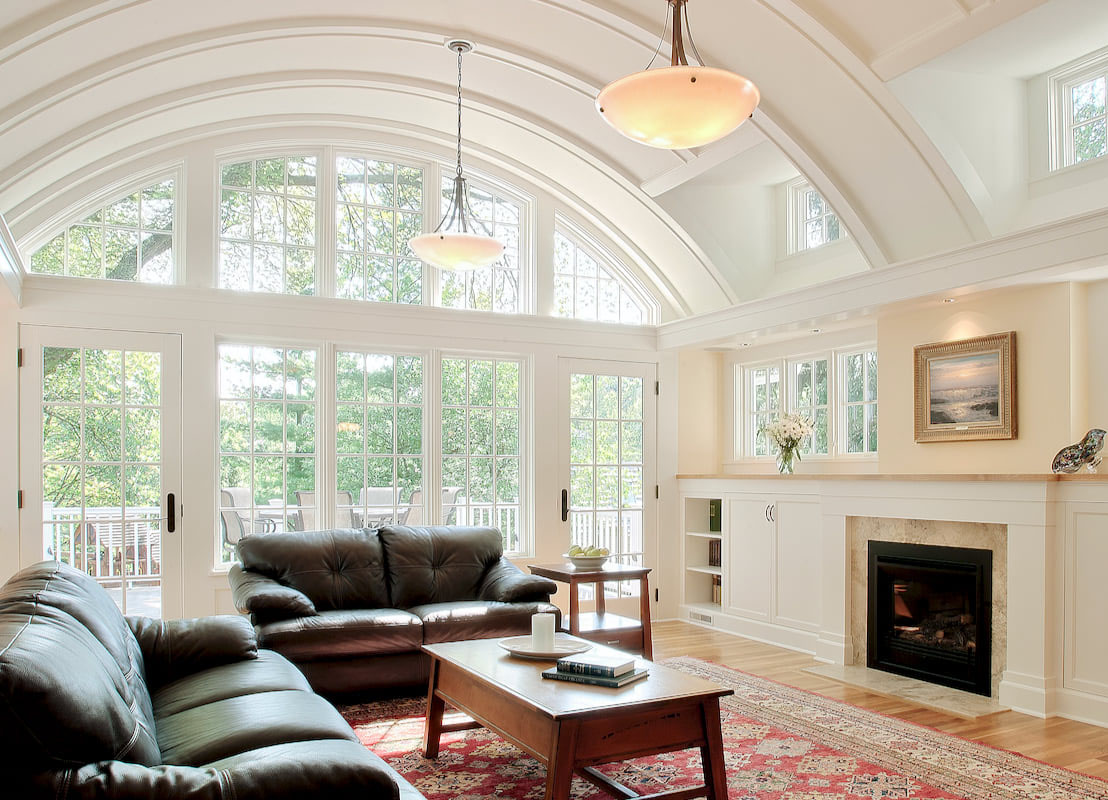 Arched Barrel-Vaulted Living Room Design - Minnetonka, Minnesota