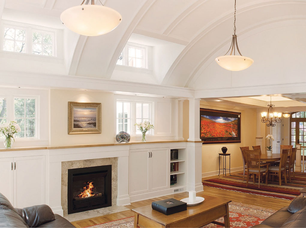 Arched Barrel-Vaulted Living Room Design - Minnetonka, Minnesota