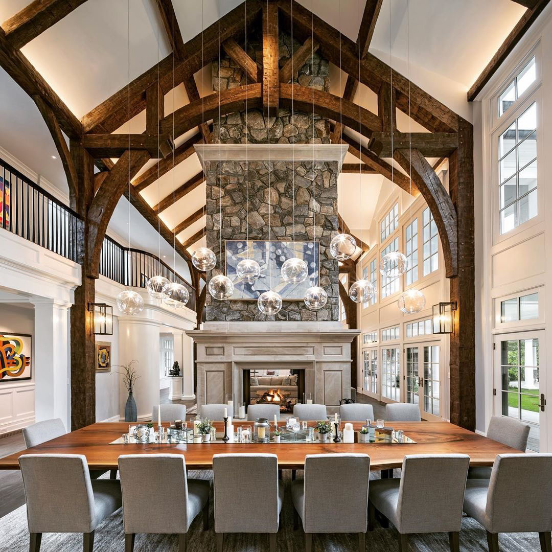 Luxury Grand Estate with Soaring Ceiling and Wood Beams - Greenwich, Connecticut