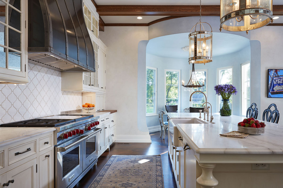 Elegant Custom Home with Whimsical Interior Decor - Edina, Minnesota Half-Round Breakfast Nook