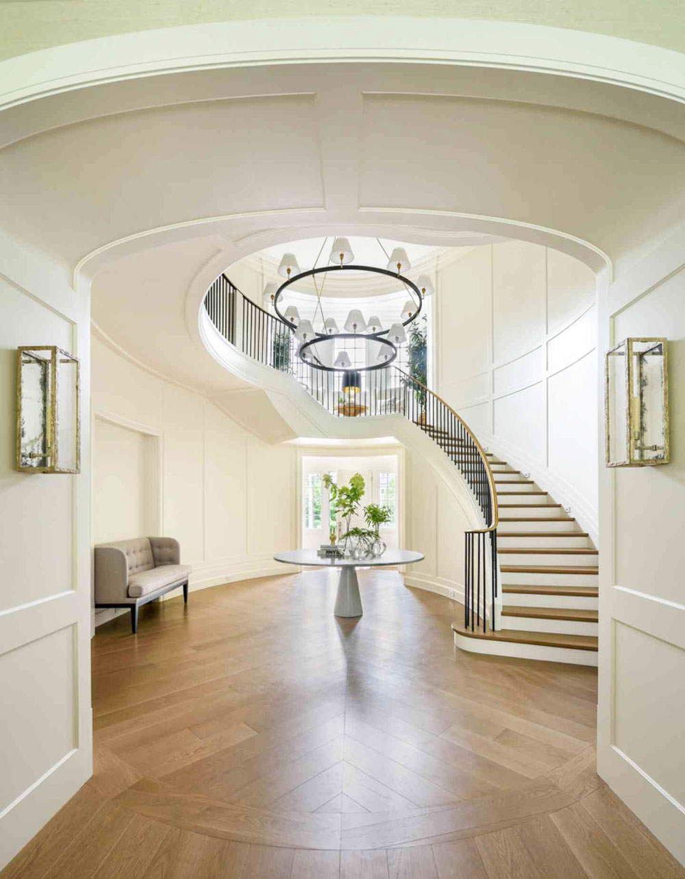 Sophisticated Classic Contemporary Home - Wellesley, Massachusetts Elliptical Staircase