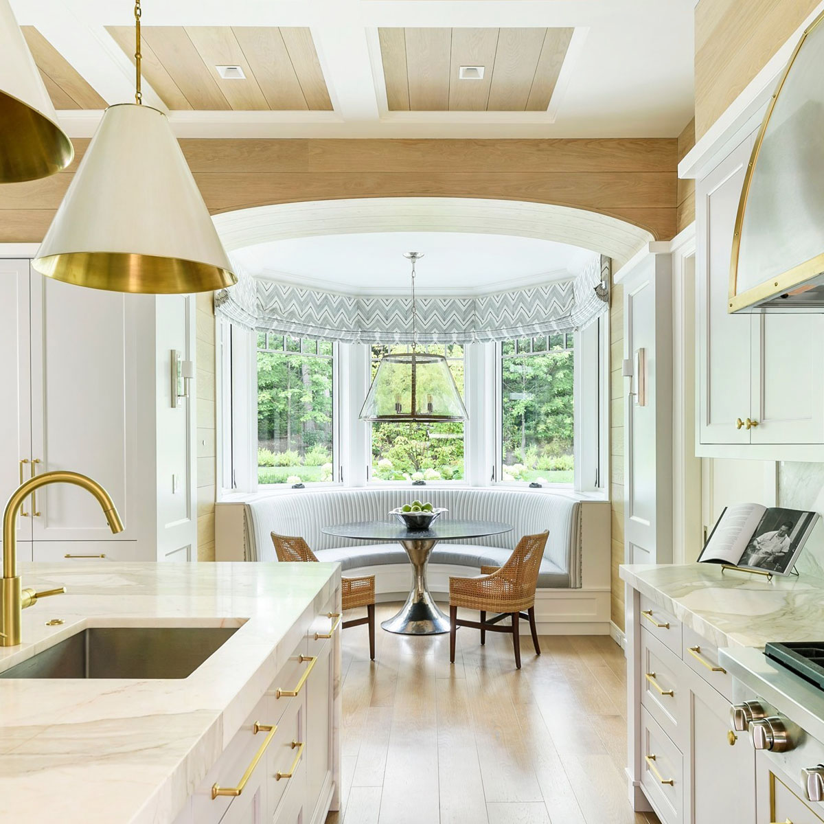 Sophisticated Classic Contemporary Home - Wellesley, Massachusetts Round Kitchen Breakfast Nook