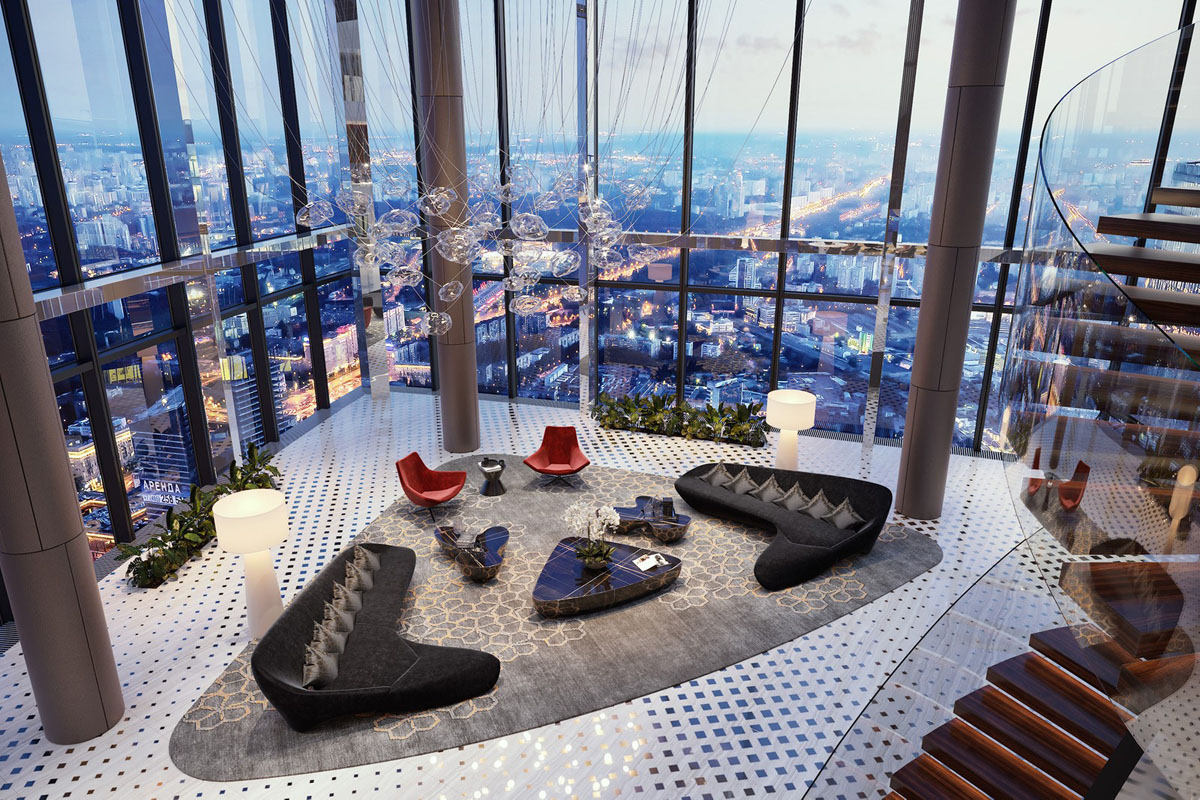 Glass Penthouse Apartment in the Sky - Moscow, Russia