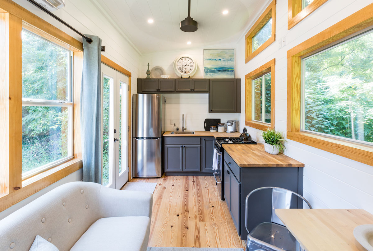 Tiny House on Wheels with Clean Transitional Design