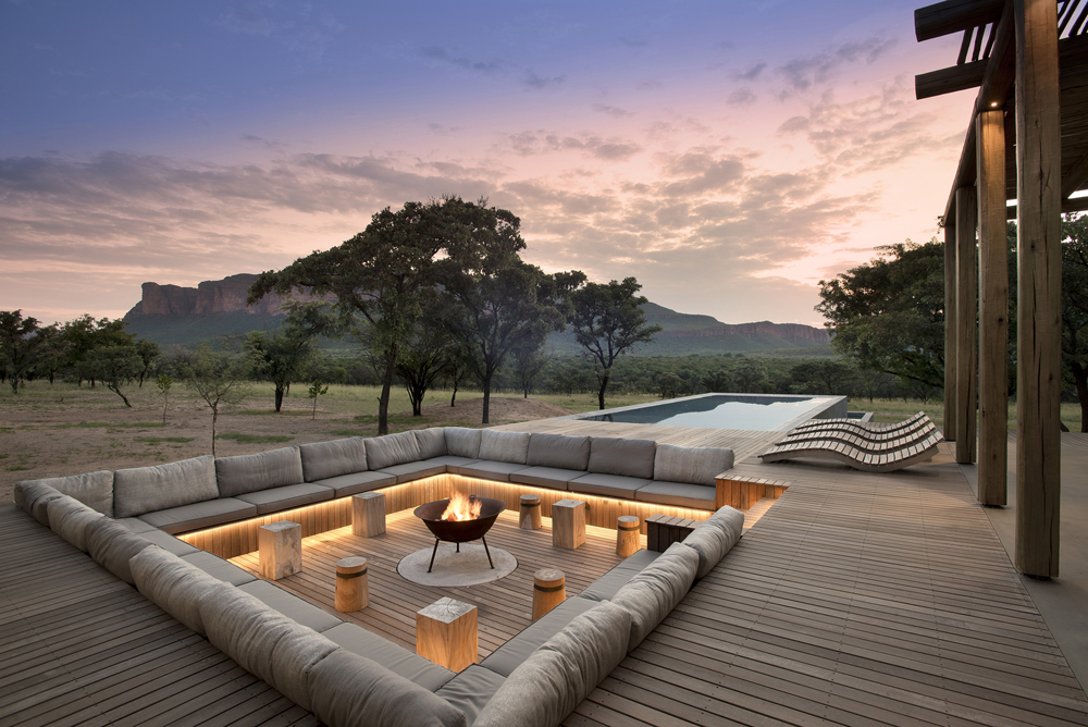 Rustic Luxury Contemporary Retreat - Waterberg, South Africa Cozy Firepit in African Wilderness