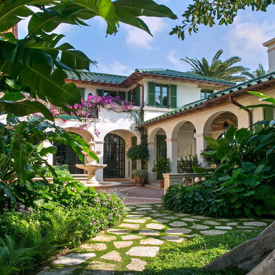 Mediterranean Style Tropical Home on Lake Worth Lagoon - Palm Beach, Florida