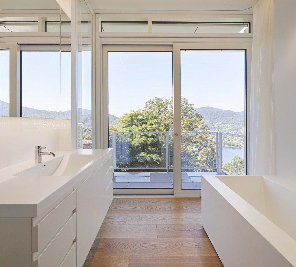 Minimalist Hillside Home with View of Lake Lugano - Montagnola, Switzerland