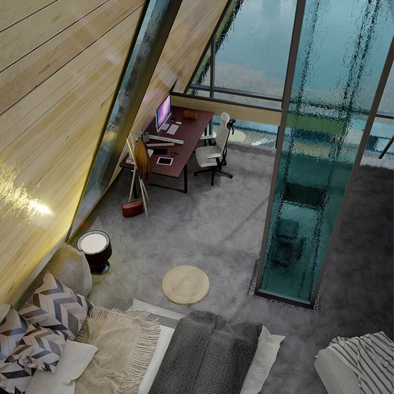 Modern A-Frame Cabin Interior