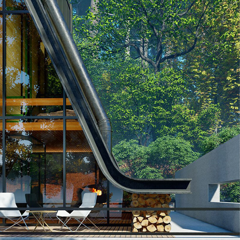 Modern Wooden A-Frame Cabin in the Woods