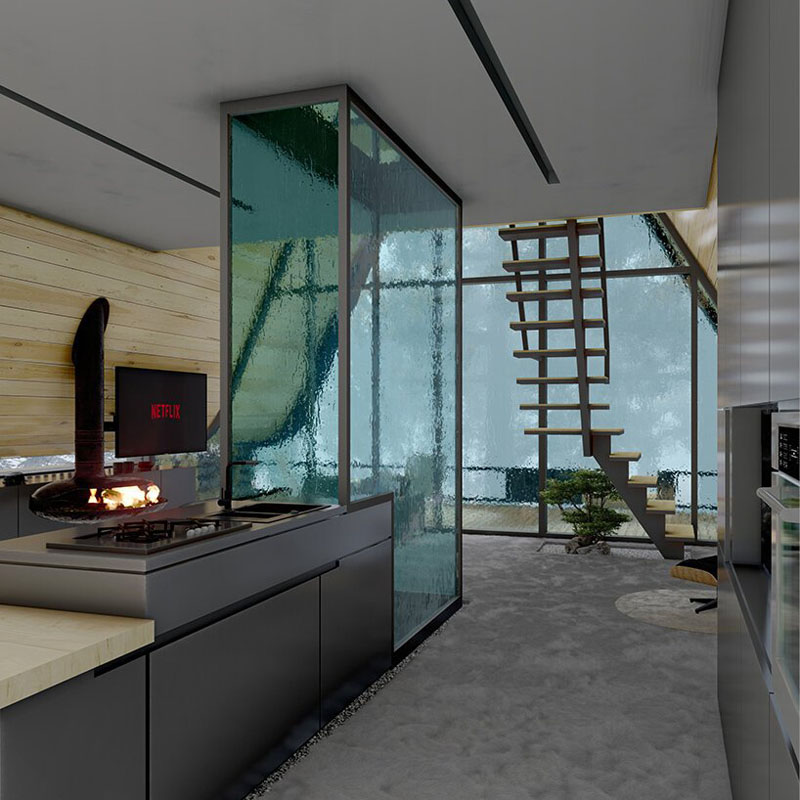 Modern A-Frame Cabin Interior
