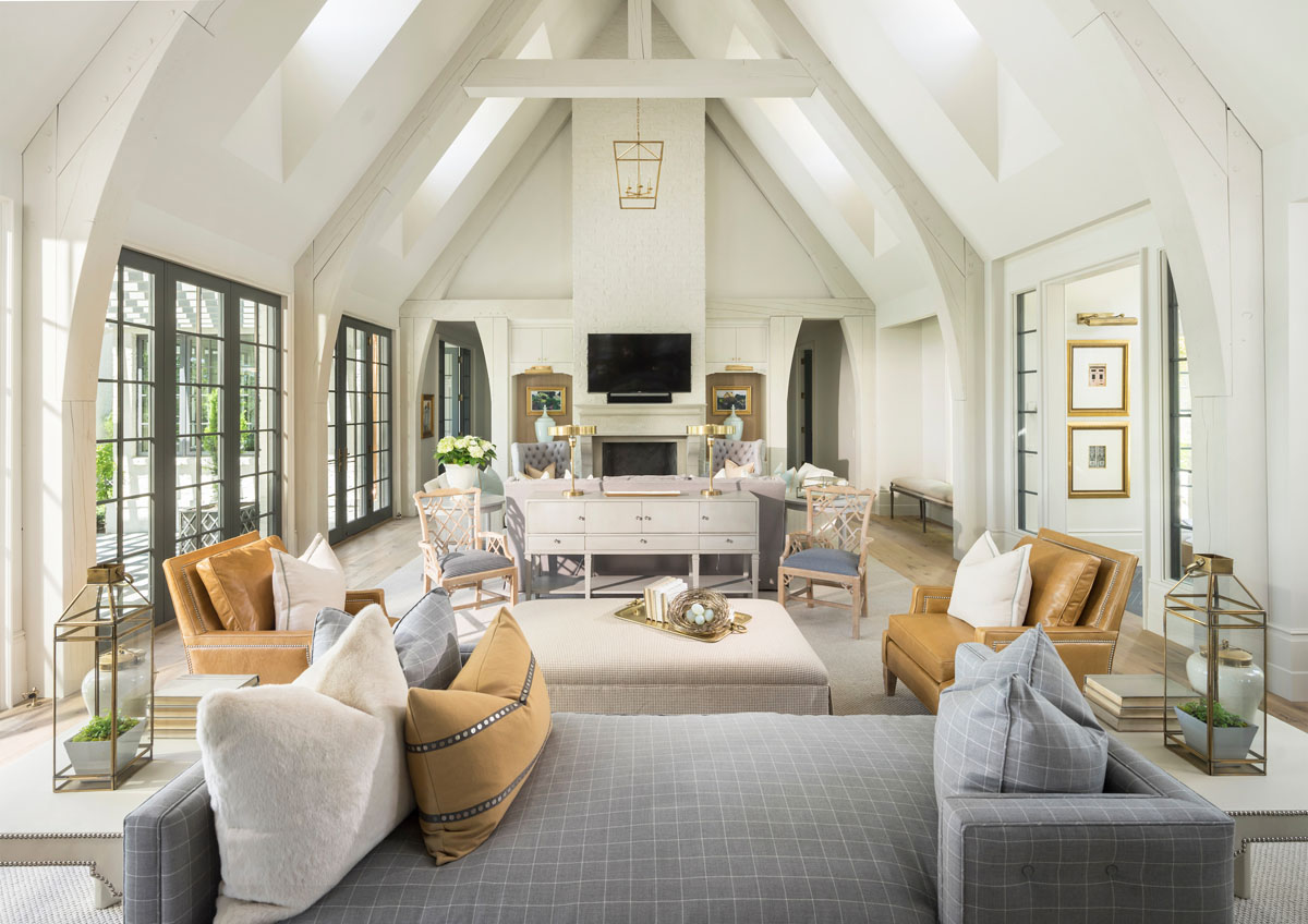 Living Room Cathedral Ceiling with Gothic Vibe